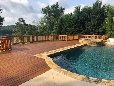 Stained Deck By Pool